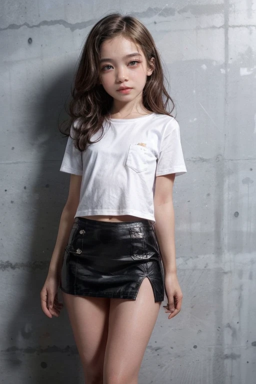 sassy girl (tween) in miniskirt 