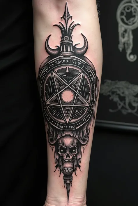 Different Wicca design for satanic tattoo 