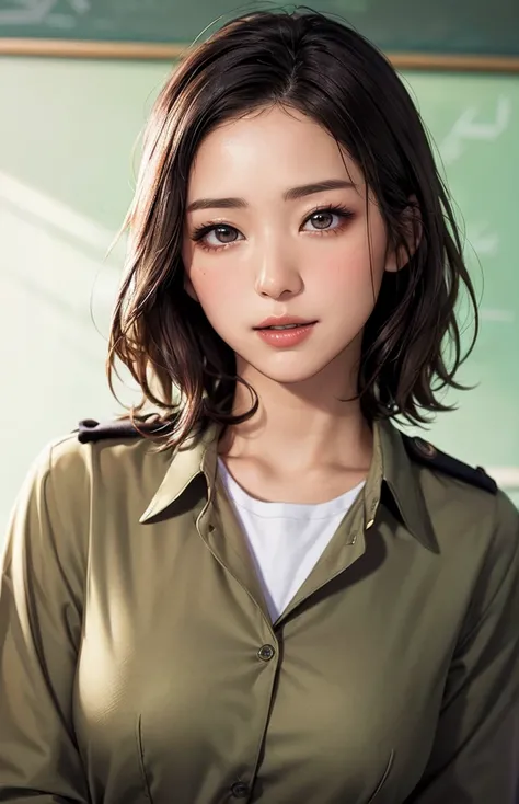 female student   , khaki clothing、sharp bo
((( Masterpiece))), ((  top quality)), (( 複雑な Details)), ((  super realistic realism )), ,  mature woman,   mature woman,   see through,    high definition  , illustration, 1人の mature woman,    perfect hands ,   D...