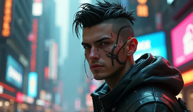 Handsome boy cyberpunk ultra realistic 