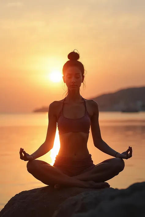 "Find Your Balance: Embrace Serenity with Outdoor Yoga by the Water. 🌿🧘‍♀️ #MindfulLiving #WellnessJourney"
high quality, 8K Ultra HD, A beautiful double exposure that combines an goddess silhouette with sunset coast, sunset coast should serve as the under...