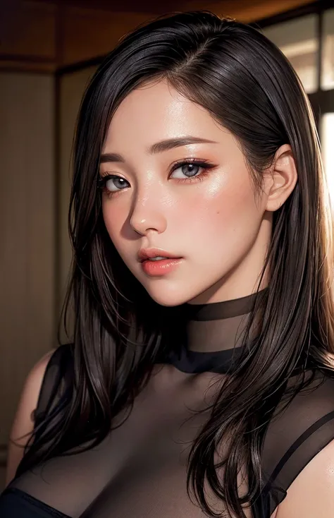 female student   , Matte black attire、sharp bo
((( Masterpiece))), ((  top quality)), (( 複雑な Details)), ((  super realistic realism )), ,  mature woman,   mature woman,   see through,    high definition  , illustration, 1人の mature woman,    perfect hands ,...