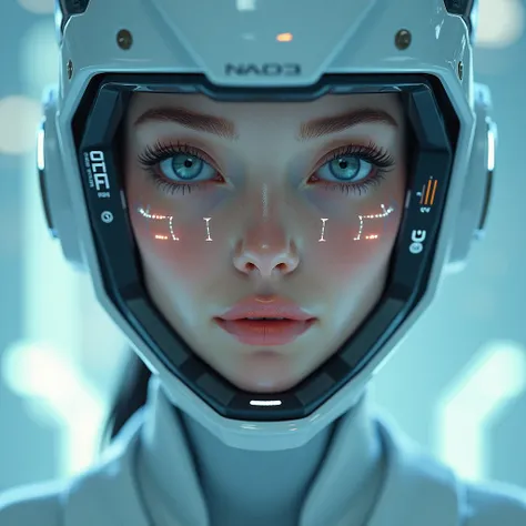 portrait of a futuristic nurse, close-up