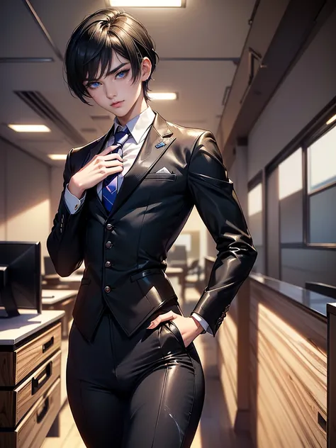 (masterpiece,best quality,ultra_detailed,highres,absurdres), (detailed shadow), (quality light), androgynous young beautiful pretty cute elegant 1 (matured_teenager_idol_male:1.8) (business_mogul:1.5) (with bulge:1.5), (slanty_eyes), (30-ish), (muscleale f...