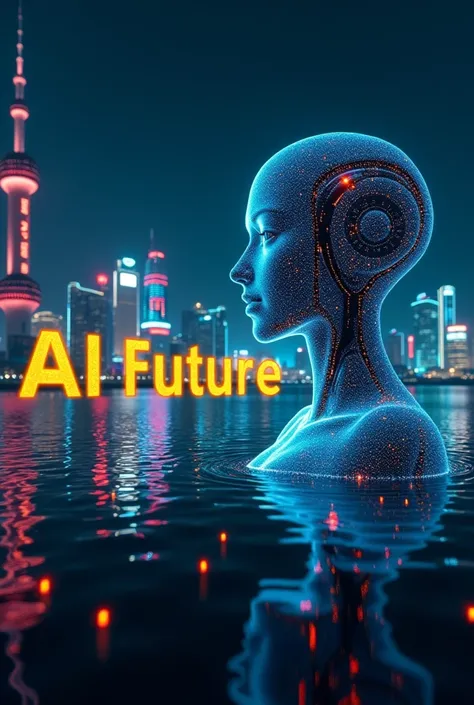 Background:

A famous Chinese city (Beijing or Shenzhen) at night, illuminated with neon lights, creating a high-tech atmosphere.

A holographic-style AI robot or a digital human face representing futuristic technology.


✅ Text (Bold & Eye-Catching):

"Ch...