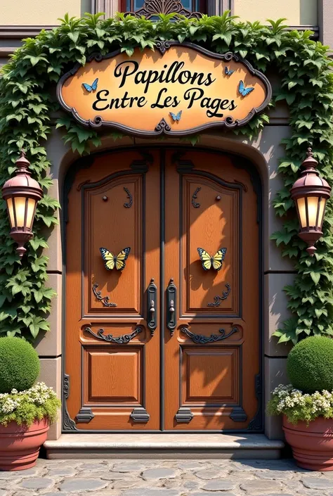 A picture of the entrance to a restaurant called Papillons Entre les Pages