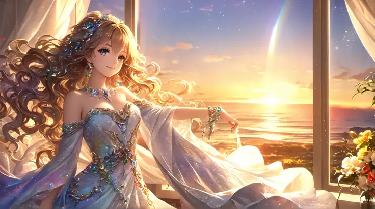 ((  Top Quality)),(  super high resolution),(  very detailed from outside the window),(   detailed explanation  ),((  best CG  )),(  Best Artwork  ), Ultra-precise art,  amazing painting art,(Exquisite art:1.5),  Lady,  wavy hair,  eyes that shine like jew...