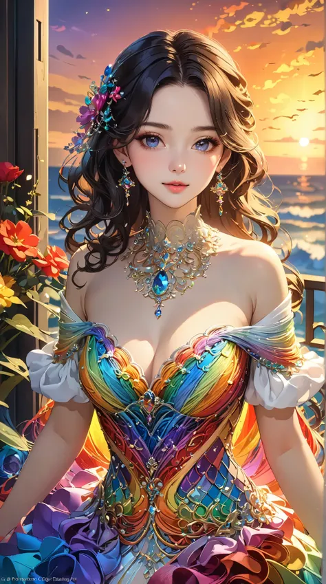 ((  top quality)),(  super high resolution),(  very detailed from outside the window),(   detailed explanation  ),((  best CG  )),(  Best Artwork  ), Ultra-precise art,  amazing painting art,(Exquisite art:1.5),  Lady,  wavy hair,  eyes that shine like jew...