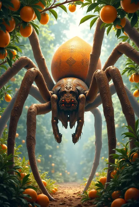  Create a spider god that lives on a tree full of hundreds of mangoes 