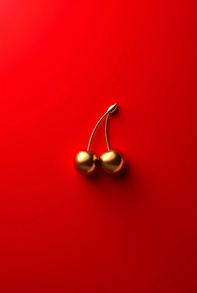 Cherry logo in gold with red background 