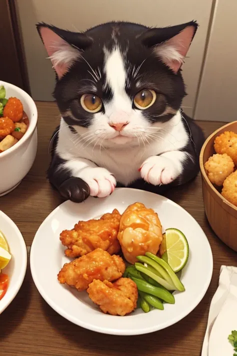 Karaage aimed at cats