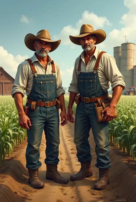 Give me a picture of two farmers