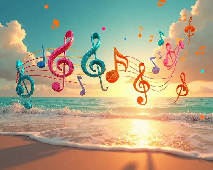 Beach musical notes