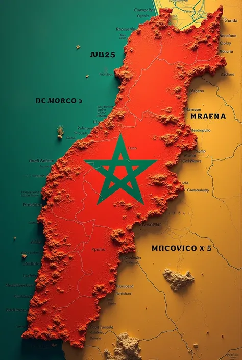 Morocco map with the 2025 African Cup logo