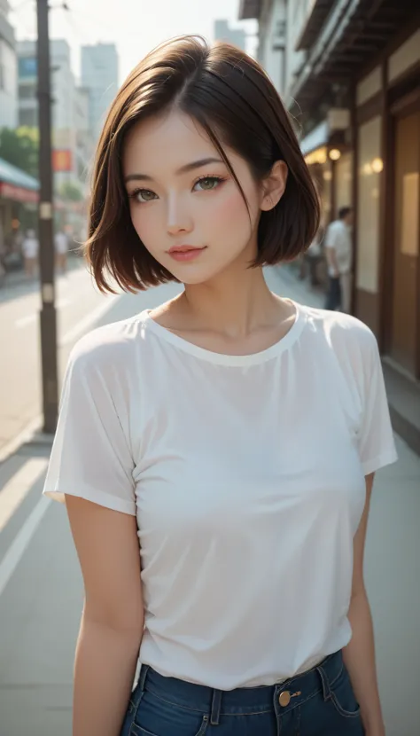 white shirt、 Japanese, No.、stroll