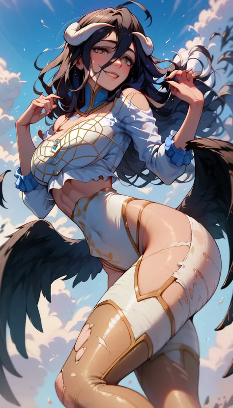 sexy albedo, ripped leggings