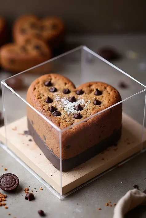 heart shaped brookies cake inside a 6x6x3 cakes box with window