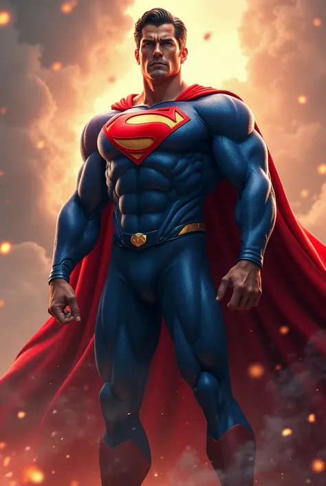 A picture of a  in the form of Superman with the words Hassan Al-Habti 