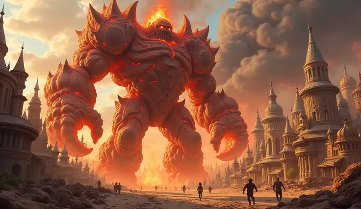 Incinerated Golem Lava Destroys Dessert City