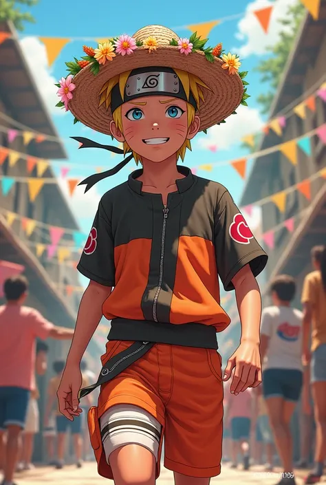 Naruto wearing MC São João clothes 