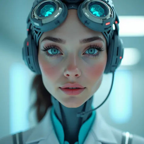 portrait of a futuristic nurse, close-up