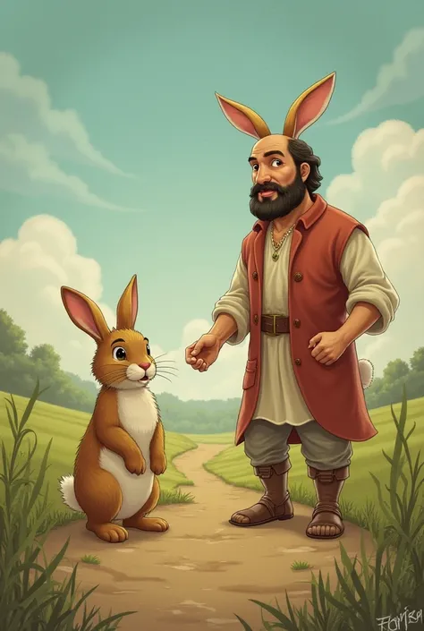 :

Rabbit lesson

The farmer was surprised that the rabbit then hatched. Finally the farmer thought,  "if"  I should make him my friend instead of catching the rabbit, so he will accompany me himself !"

اگلی صبح کسان نے کھیت کے ایک کونے میں خرگوش کے لیے چ...