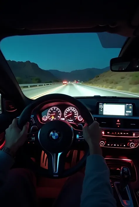 Can you create a video for me this video will be like this BMW M4 F82 going 204 in the night and camera view is from the passenger side in the front