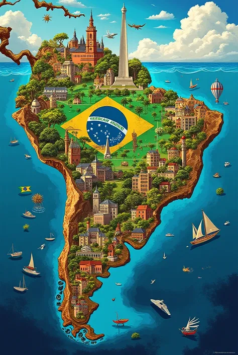 A picture of Brazil with Mariam Sadeq written on it