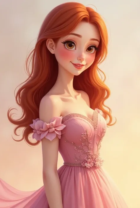 Ginny Weasley in a soft pink dress