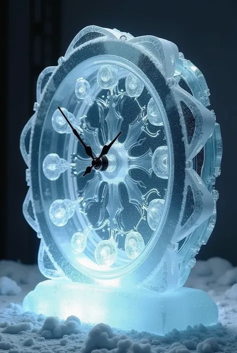 clock made of ice and water