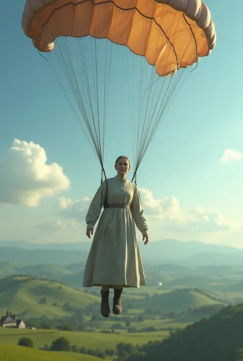 Create a picture of Mennonite in a parachute