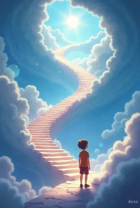 Jacob dreaming of a grand staircase that reaches the sky animated 