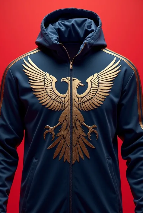 Real Madrid-style soccer team coat with birds of prey