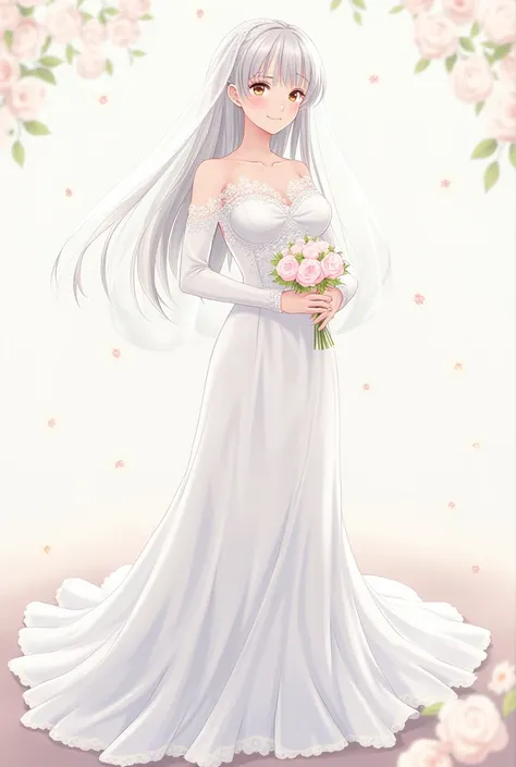 Shoko Komi in wedding dress 