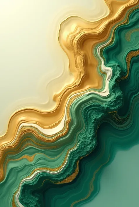 I want to create a Liquid marbling paint texture background Fluid painting with gold and green