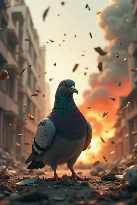 Un pigeon qui voit sa maison exploser 