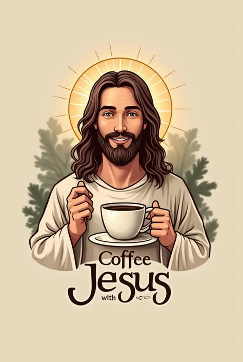 A coffee logo that says coffee with Jesus 