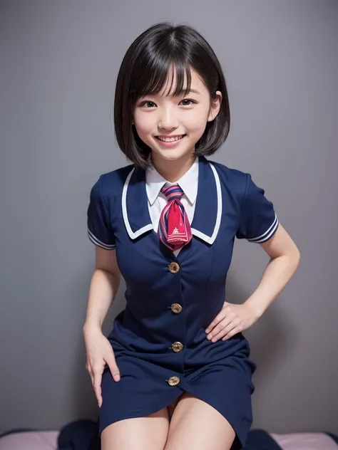 ( HD)、( high quality)、( short hair)、(tight, short-sleeved dress)、(Collared dress)、( dress with buttons on the chest)、( Japanese girl)、(Big Breasts:1.5)、(Young face:1.4)、(smile:1.3)、( are small:1.4)、(uniform:1.3)、( cowboy position:1.3)、(Straddling a dick:1....