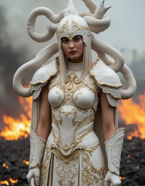 A female warrior wearing battle armor based on the Hydra from Greek mythology.
masterpiece, cinematic lighting, UHD, Accurate anatomy, super detail, high details, high quality, award winning, best quality, 16k, detailed face, ultra-high resolution hair, re...