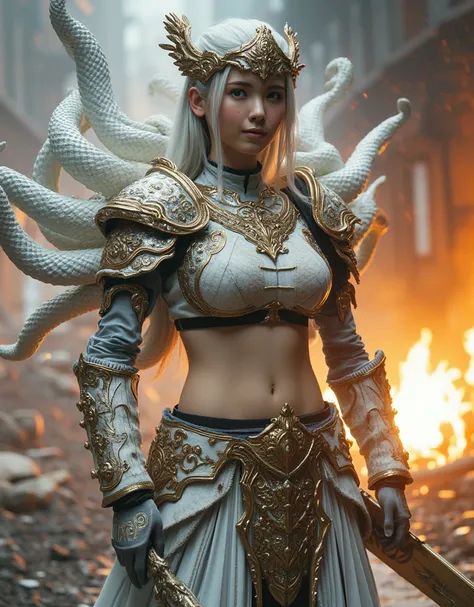 A female warrior wearing battle armor based on the Hydra from Greek mythology.
masterpiece, cinematic lighting, UHD, Accurate anatomy, super detail, high details, high quality, award winning, best quality, 16k, detailed face, ultra-high resolution hair, re...