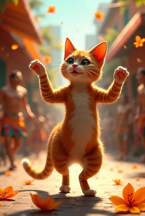 Cat dancing samba 