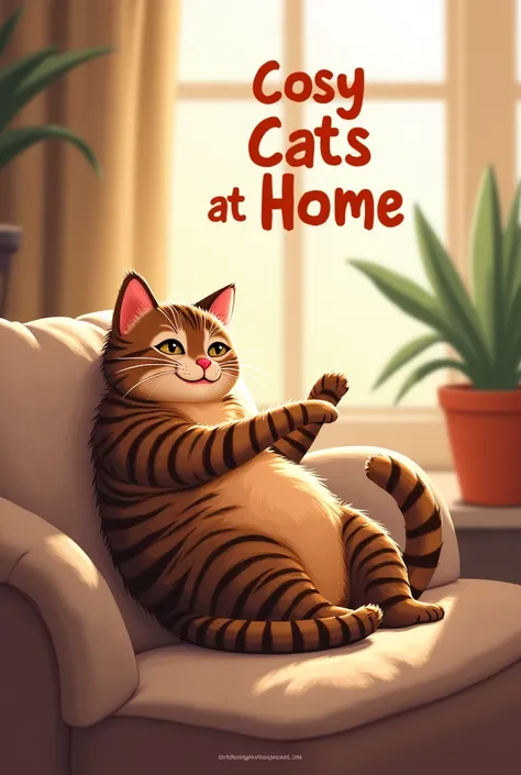 Tabby cat loving sign 'Cosy Cats at Home' 