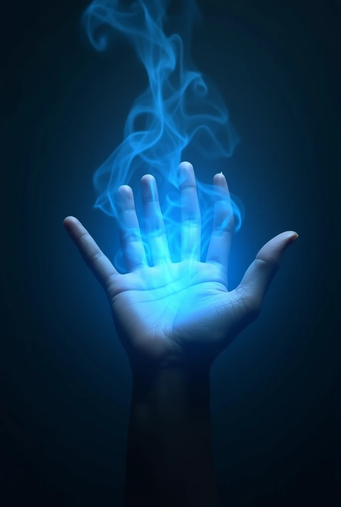 A hand with blue powers 