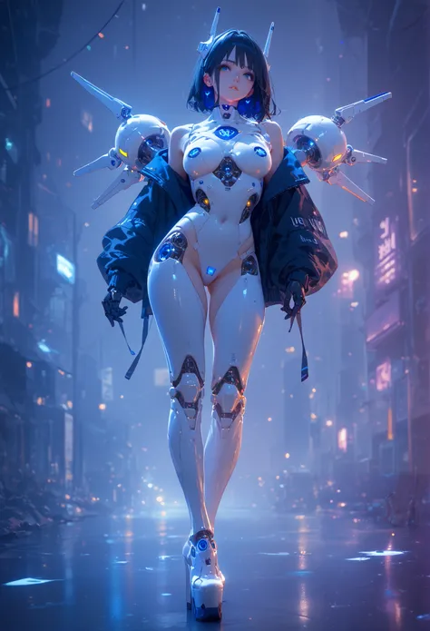 Very skimpy robotic exoskeleton, heroic, confident, very sexy, nice design and color scheme! Well done! Full body, pleasant and positive personality, futuristic setting, she is my sexy, hot, always horny guardian, wow! I love you! She is my friend and comp...