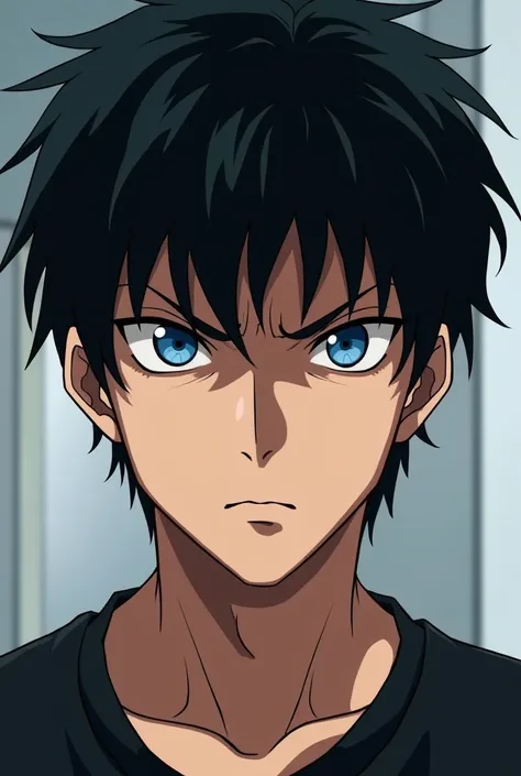 Anime man Short hair,  blue eyes, anime,  Bad Face , 