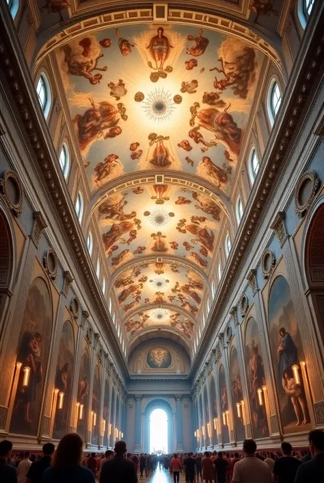 Picture of the Sistine Chapel — Michelangelo's frescoes on the ceiling of the Sistine Chapel. 