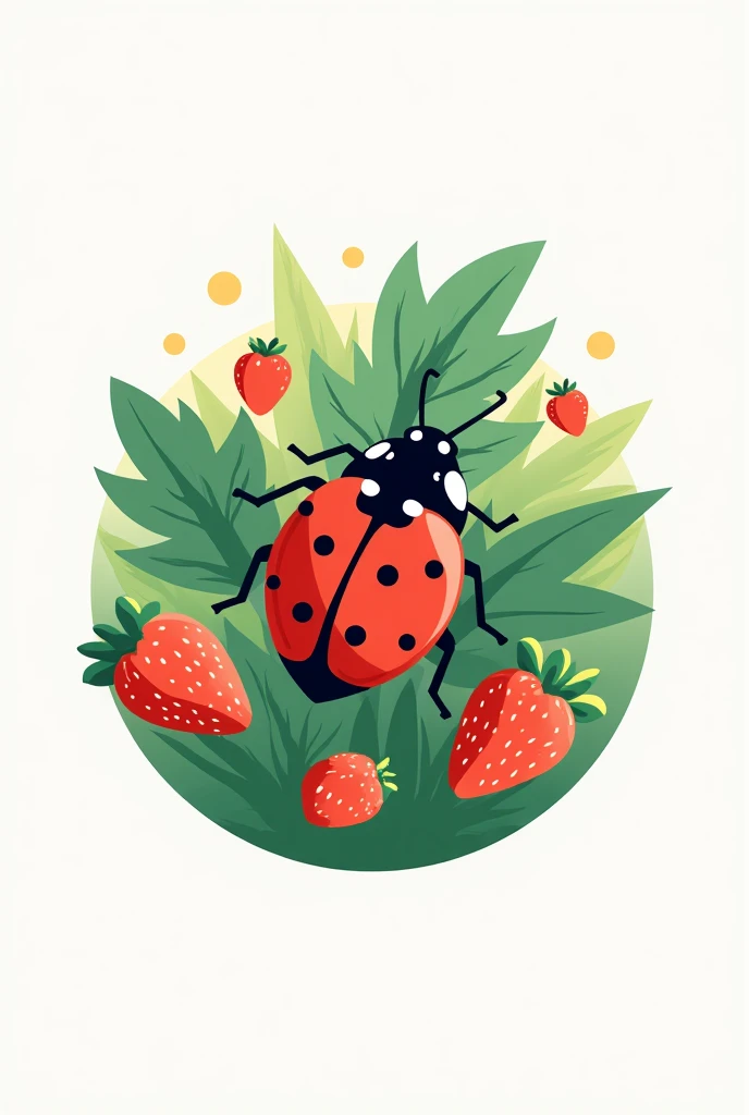 Make me a logo about the behavior of insects and diseases associated with strawberry cultivation