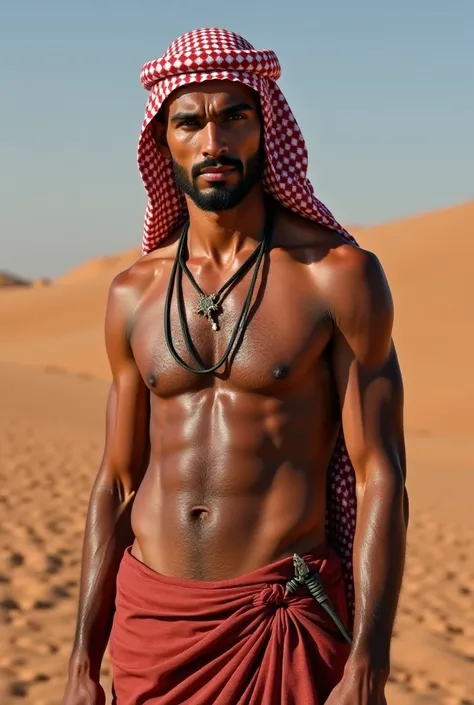 An unclothed Arab man with a hard cock 