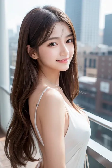 8k, masterpiece,  RAW Photos, Best Quality, Realistic,  High Definition CG Unity 8K Wallpaper , ( very pretty face ,  beautiful lips,   beautiful eyes ),  Face with Intricate Details, ((  very detailedなスキン ))  1 girl, Full front body, Raise your hand, Hold...