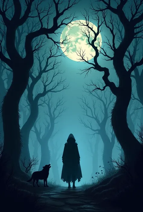 Create an image for a book cover called The Meeting of Shadows and Howls